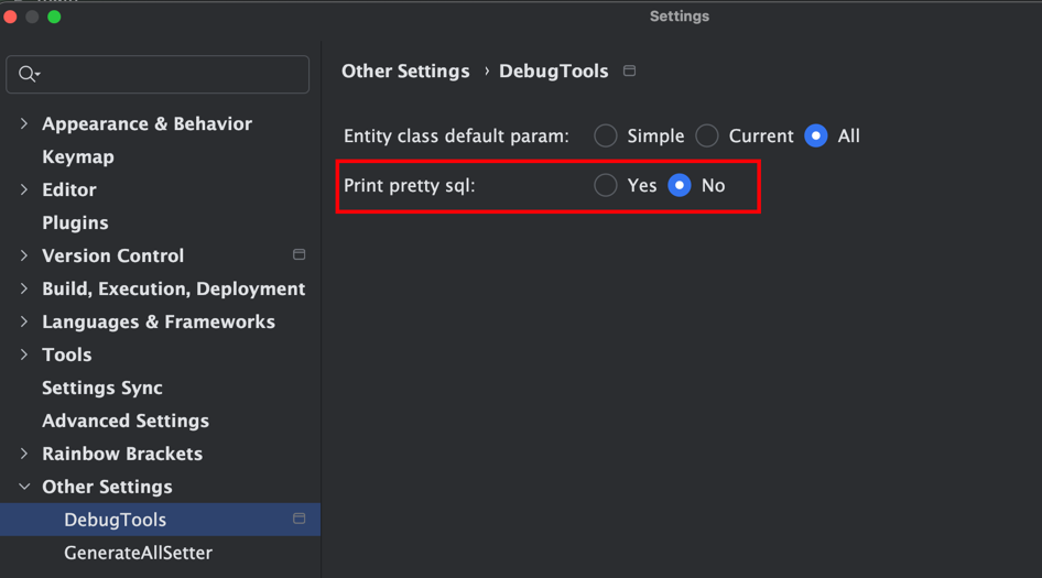 print_sql_setting